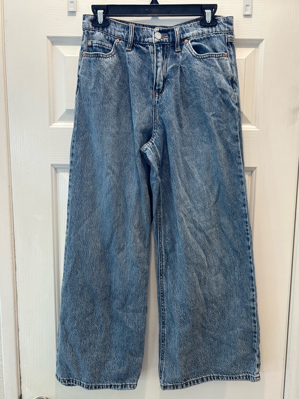 Sincerely Jules Wide Leg Jeans Size 27 Light Wash 100% Cotton High Rise - Picture 1 of 9